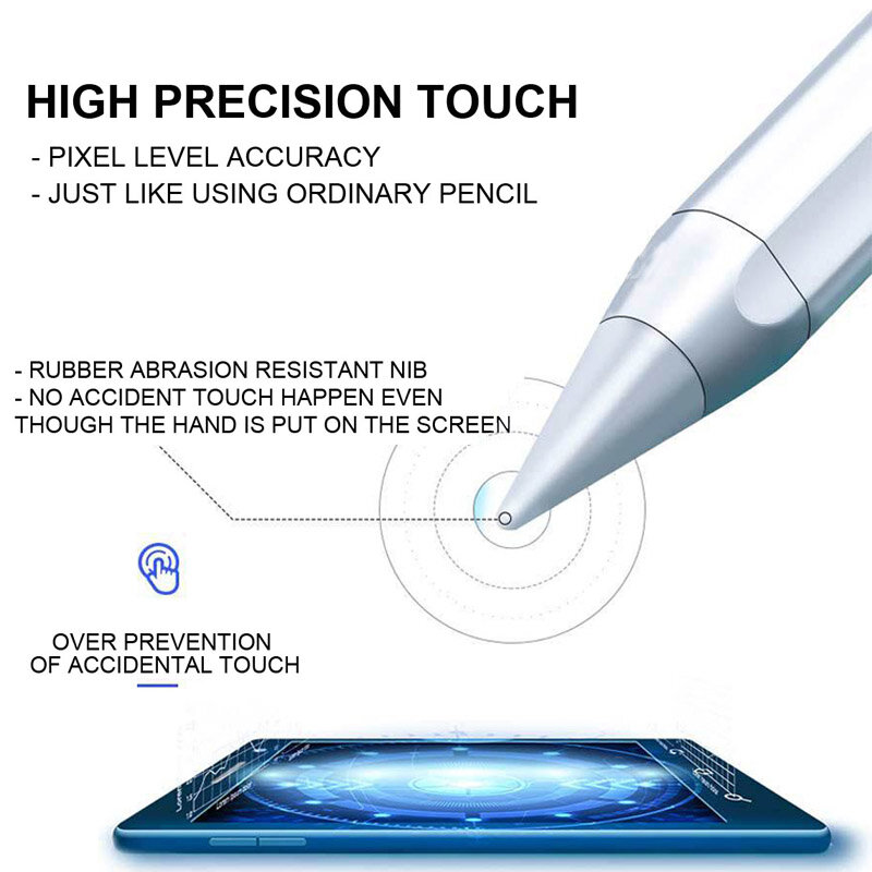 Stylus ดินสอเอียงสำหรับ Apple iPad Pro 11 12.9 2020 2018 2019 6th 7th Mini 5 Air3วาด Touch ปากกาปาล์มปฏิเสธ