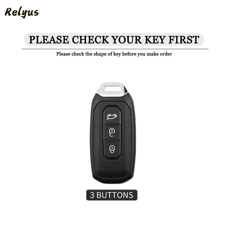 TPU Car Remote Key Case Protector Capa, Key Fob, 3 Botões, Keyless Shell, Auto Acessórios, Suporte, Fit para Ford, Colorado, EV, Smart, 2020