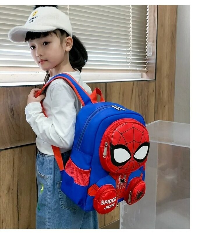 Disney novo dos desenhos animados homem-aranha mochila das crianças marca de luxo jardim de infância menino mochila grande capacidade bonito menina mochila