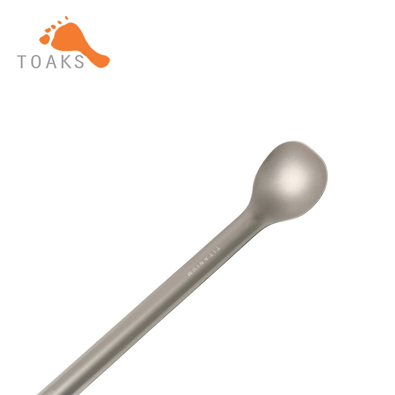 TOAKS SLV-03 Titanium Long Handle Spoon Outdoor Picnic and Household Dual-Use Tableware 220mm 16g