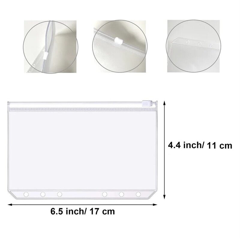 Budget Binder with Zipper Envelopes,A6 Budget Binder PU Leather Pocket with 12pcs Clear Plastic Envelopes Zipper Pouches Folder