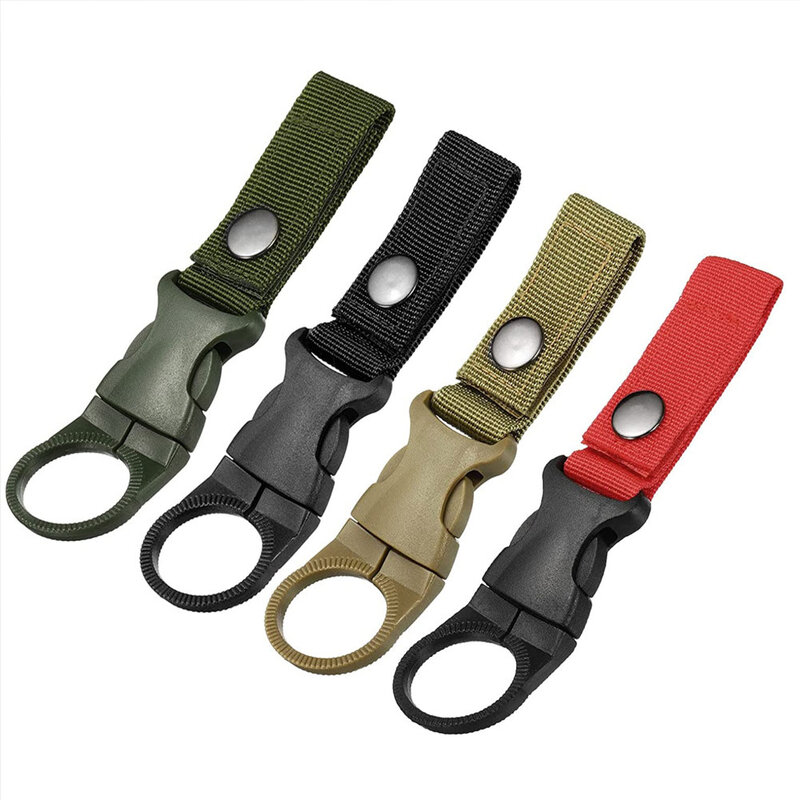 Portable Tactical Gear Military Nylon Webbing Buckle Hook Water Bottle Holder Clip Climb Carabiner Belt Backpack Hanger Camp