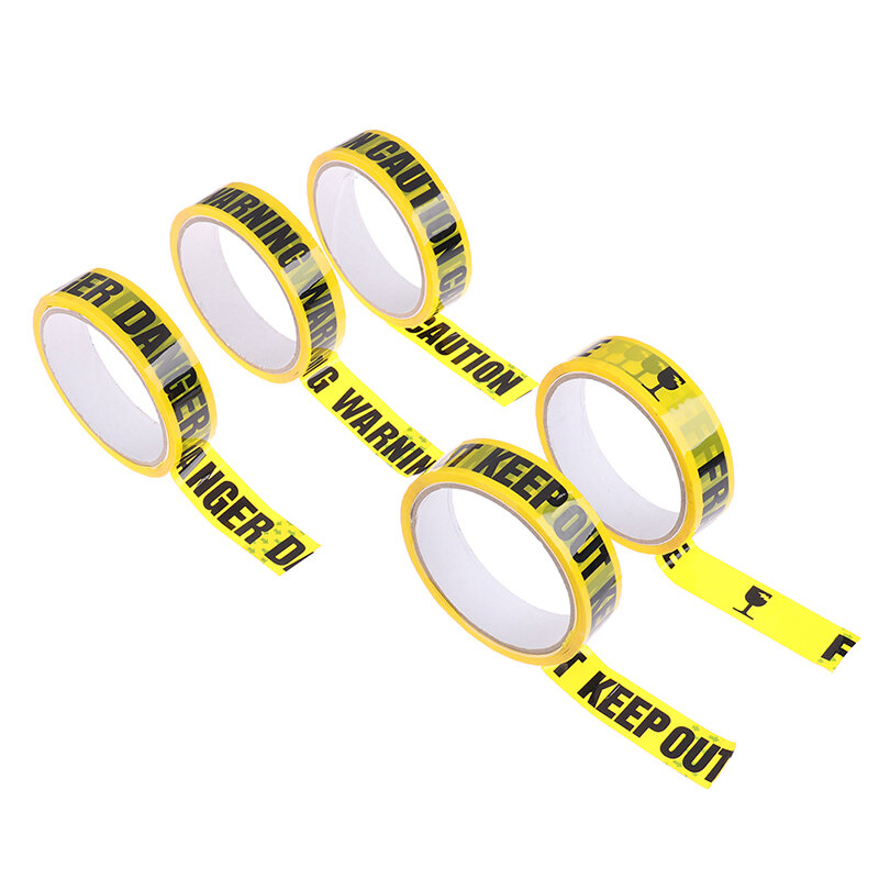 1 Roll 24mm*25m Warning Tape Danger Caution Barrier Remind Work Safety Adhesive Tapes DIY Sticker For Mall Store School