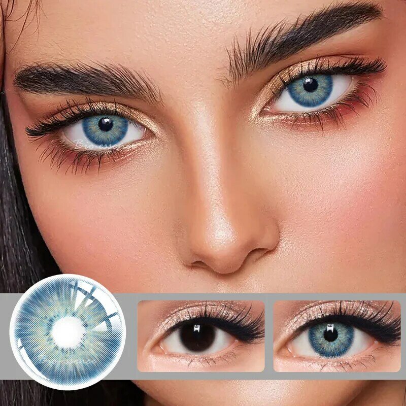 Bio-essence 1 para kolorowe soczewki kontaktowe naturalny wygląd brązowe soczewki oczu szary kontakt niebieskie soczewki szybka dostawa zielone soczewki oczu