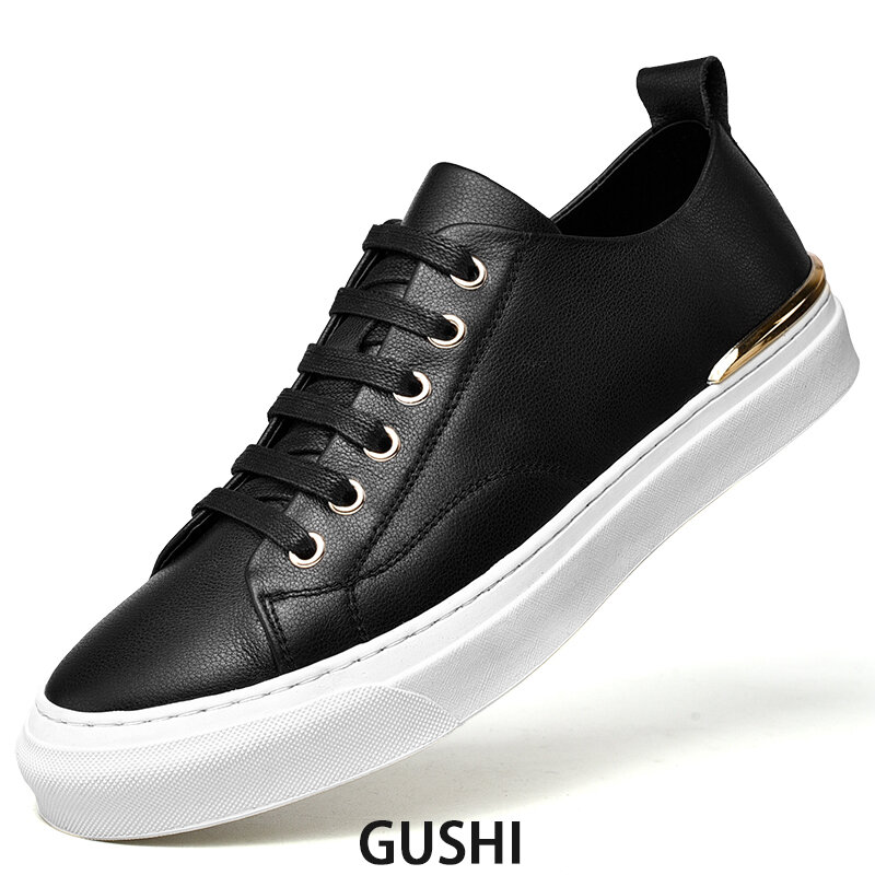 Genuine Leather Men Sneakers Casual Shoes Quality Spring Autumn Natural Skin Fashion Elegant Luxury Classic Zapatos De Hombre