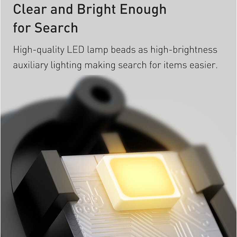 Baseus – Mini lampe LED tactile d'intérieur de voiture, 2 pièces, sans fil, accessoires d'éclairage pour porte, coffre, boîte de rangement