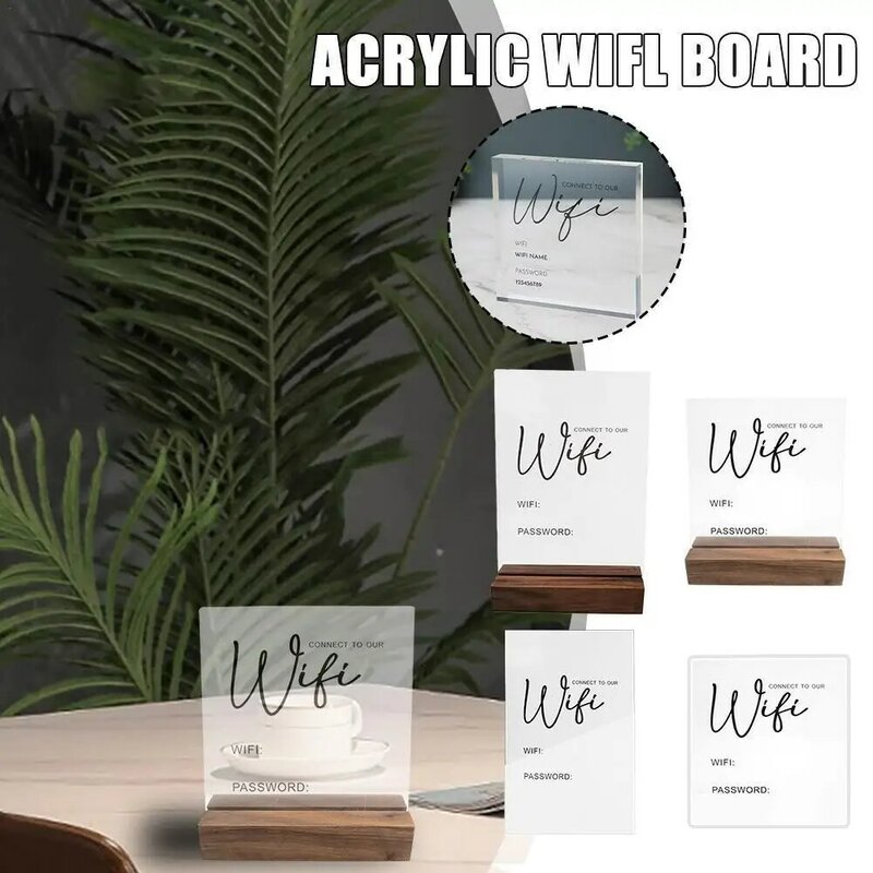 Personalized Acrylic Block Sign Office Table Card Display Cafe Transparent Tool Desk Base With Stand Shop Front Kits Sign V9L6