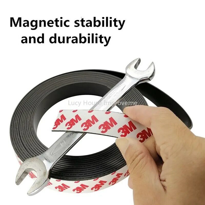 Faixa flexível forte do ímã fita magnética autoadesiva de borracha fita magnética comprimento 39.37 polegadas