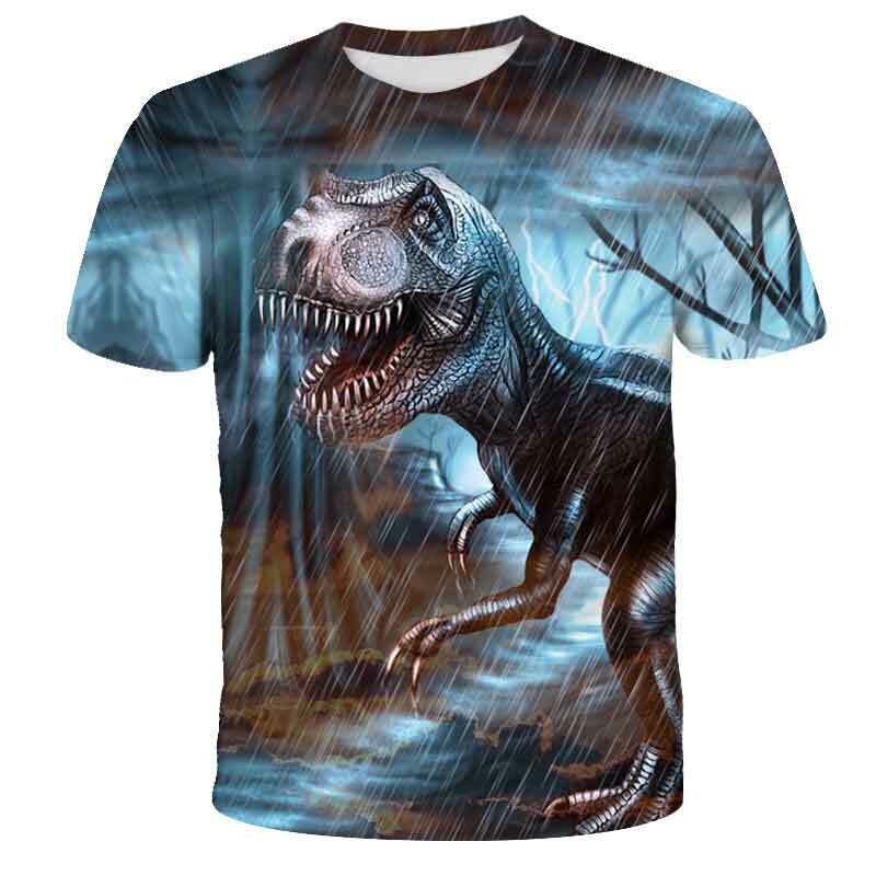 Pengiriman Gratis Kaus Dinosaurus Jurassic World Baju Anak Laki-laki Perempuan Kaus Atasan Kaus Bayi Laki-laki Pakaian Anak-anak 3 Sampai 14 Ys