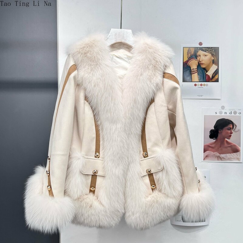 2023 Women New Young Down Lining Genuine Fox Fur Coat H8