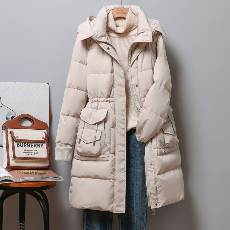 Nowa damska długa kurtka puchowa Casual Style jesienne zimowe płaszcze i parki damskie znosić