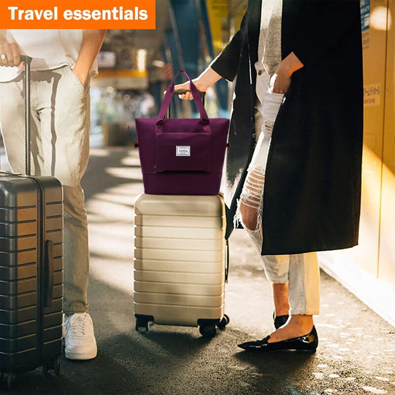 للطي حقائب السفر حامل مضاد للماء حقائب سفر للنساء 2022 سعة كبيرة متعددة الوظائف السفر حقائب قماش حقيبة يد