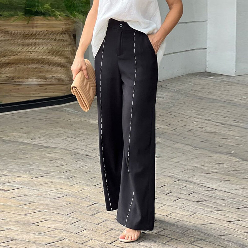 Wefads feminino conjunto de duas peças moda casual sólido o pescoço sem mangas tanque topo solto pernas largas calças define alta streetwear