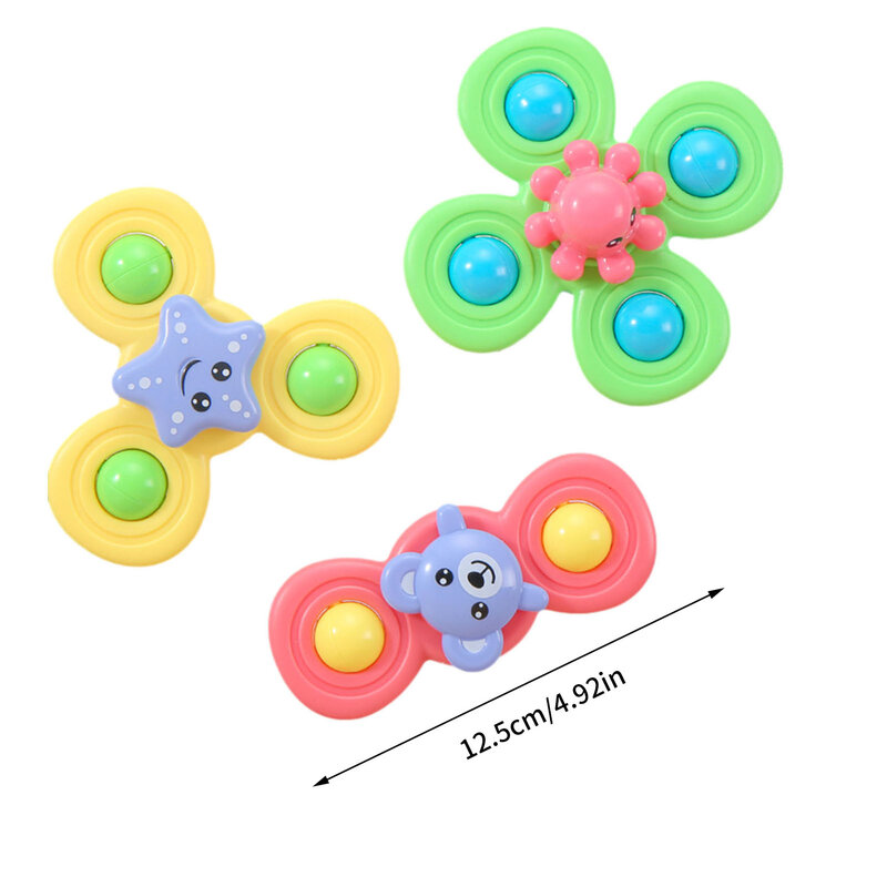 3 pces brinquedos de sucção para brinquedos sensoriais educativos do bebê para crianças 1-3 bonito banheiro girando brinquedos sensoriais para crianças 1-3