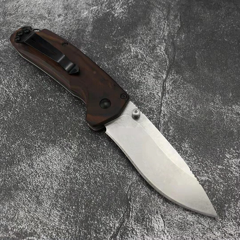 Outdoor Tactical Folding Knife BENCHMADE 15031 Wooden Handle 8c13mov Blade Camping Survival Pocket Knives