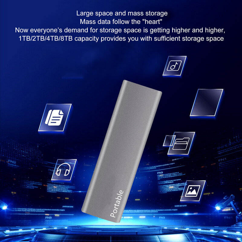 Disque Dur Externe SSD M.2 Usb 500, avec Capacité de 3.1 Go, 2 To, 4 To, 16 To, Type-C, 1 To, pour Ordinateur Portable et Mac, Nouveauté