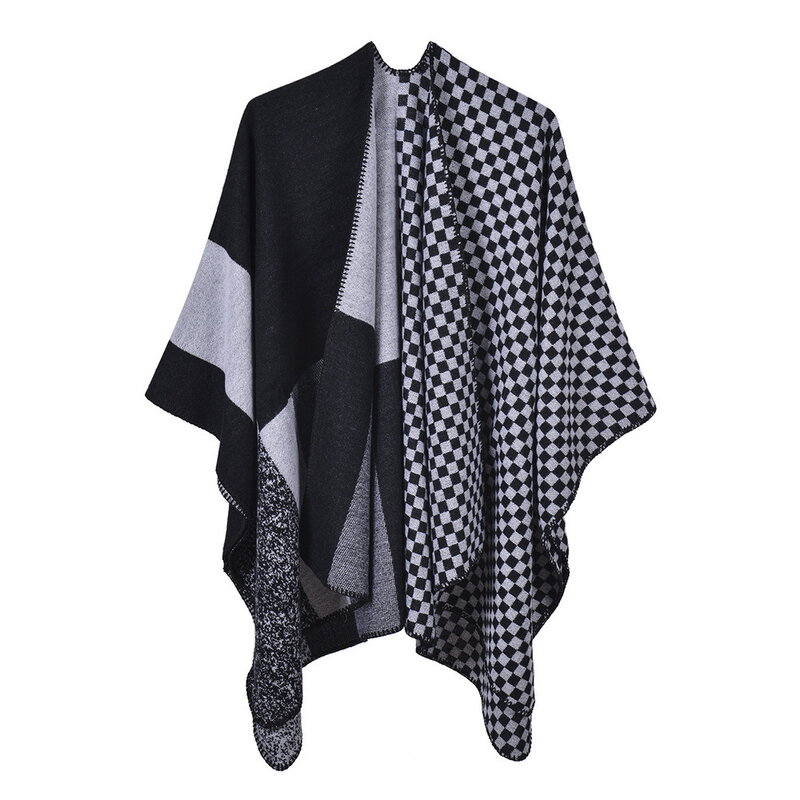 Alta qualidade feminino poncho 130x135cm xales pashmina inverno cachecol envolve bufanda silenciador cashmere macio grosso cobertor designer
