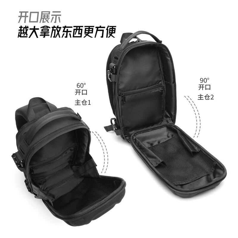 Нагрудная сумка с твердым корпусом для мужчин, Спортивная функциональная уличная тактическая сумочка на плечо, мессенджеры