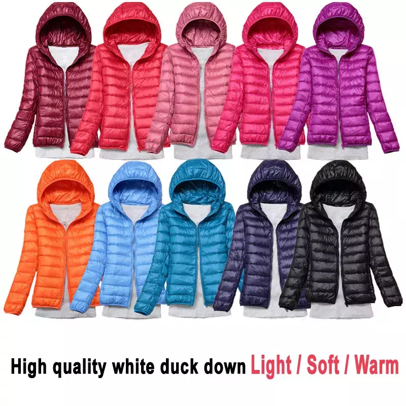 Novo 2023 jaquetas acolchoadas jaquetas femininas primavera 2023 com capuz ultraleve acolchoado casaco para inverno quente para baixo casacos luz puffer