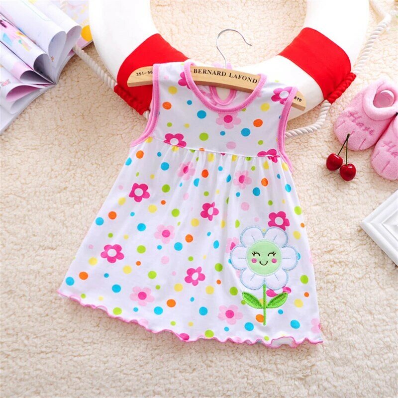 Vestido de verano para bebé, falda para niño pequeño, ropa de algodón para niña, ropa de princesa para niña de 0 a 2 años, novedad