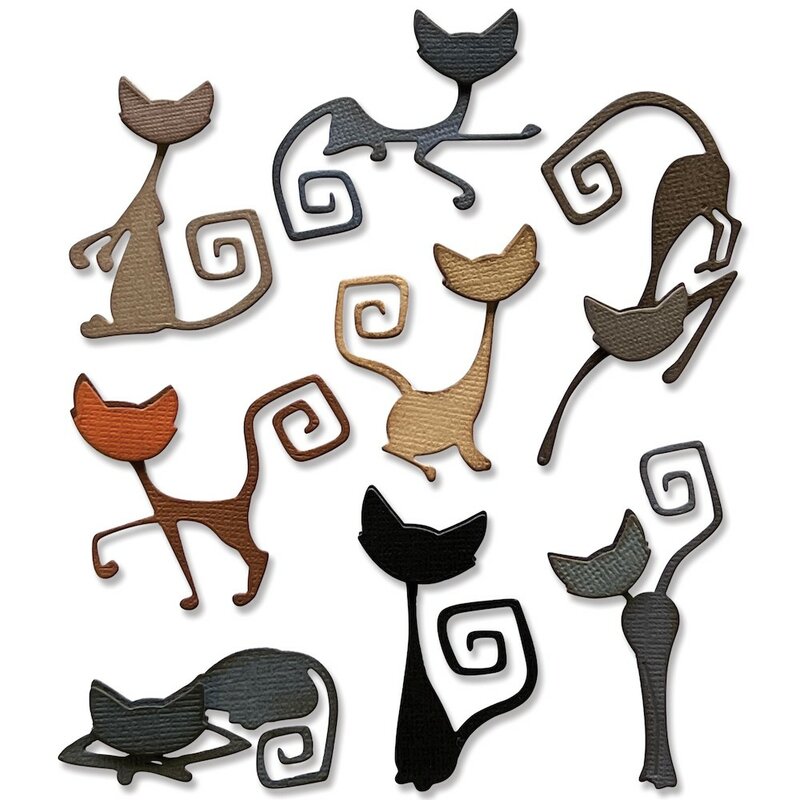 2022 July New Retro Halloween Animal Black Cat Wildcat Metal Cutting Dies For Making Greeting Card Scrapbooking No Clear Stamps