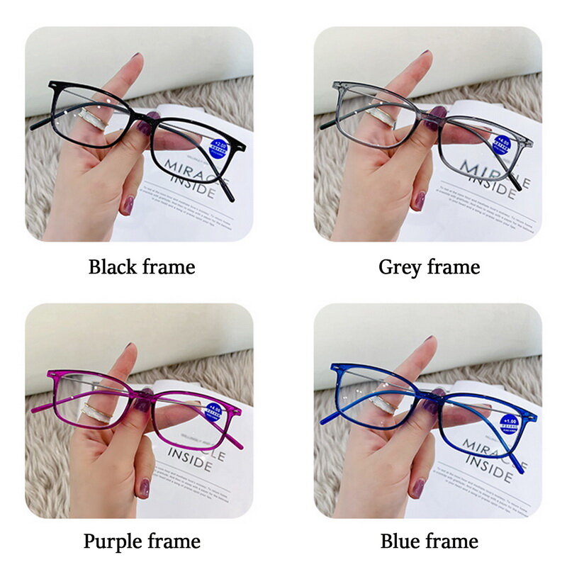 Anti-Blauw Licht Leesbril Full Frame Glazen Mannen Vrouwen Straling Bescherming Presbyopie Verziendheid Vierkante Optische Computer