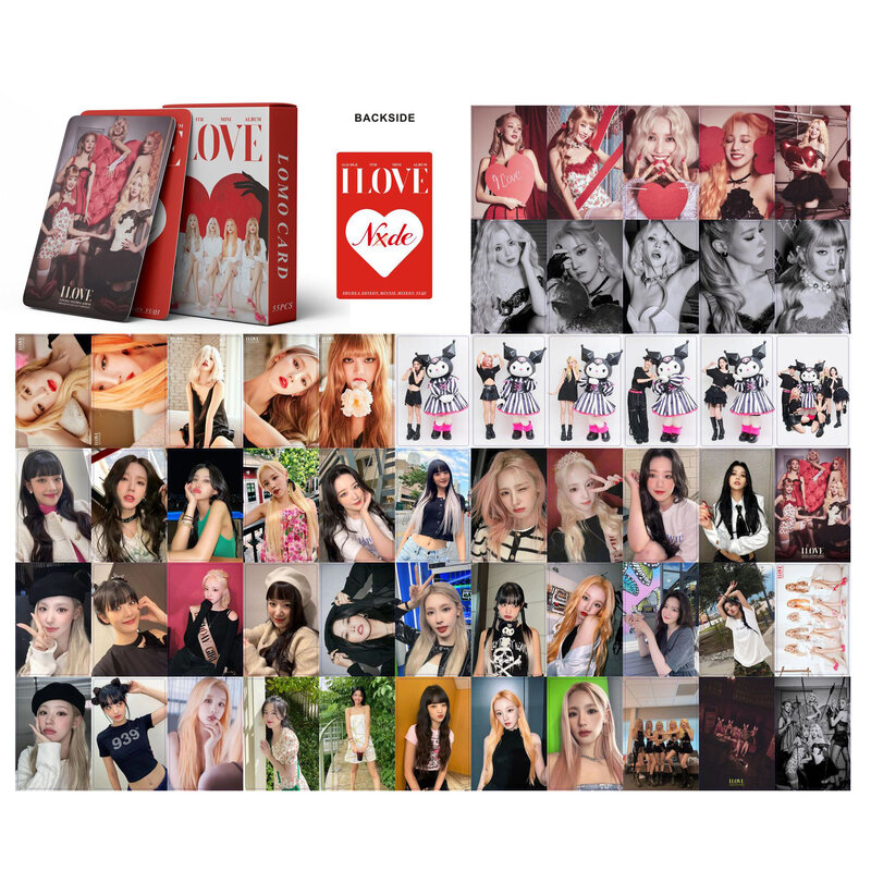 55PCS/Set Kpop (G)I-DLE Lomo Card Photocards I LOVE Album BP Aespa IVE Kep1er Red Velvet Stayc Photo Cards New Photocard