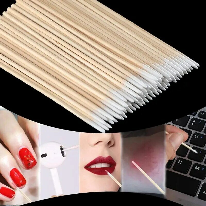 7/10cmDisposable Cotton Swab Lint Free Micro Brushes Wood Cotton Buds Swabs Ear Clean Stick Eyelash Extension Glue Removing Tool
