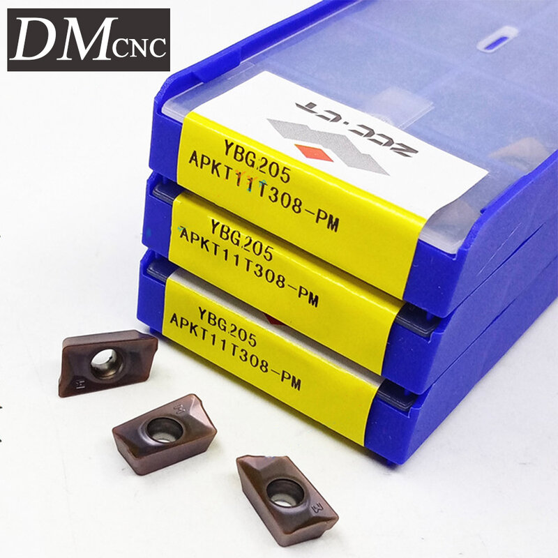 10pcs APKT11T308-PM YBG205 APKT11T308 PM YBG205 APKT 11T308 Carbide Milling Inserts CNC Cutter Lathe Turning Tools