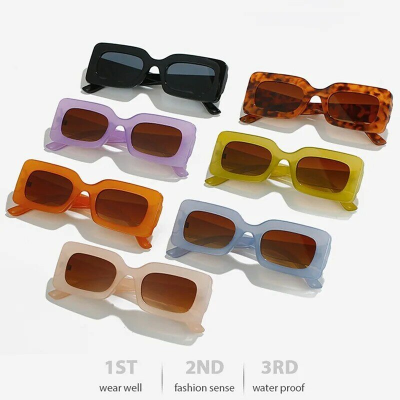 6 cores moldura quadrada óculos de sol de hip hop para homem mulher personalidade borda grossa moda tendência legal óculos de sol uv400