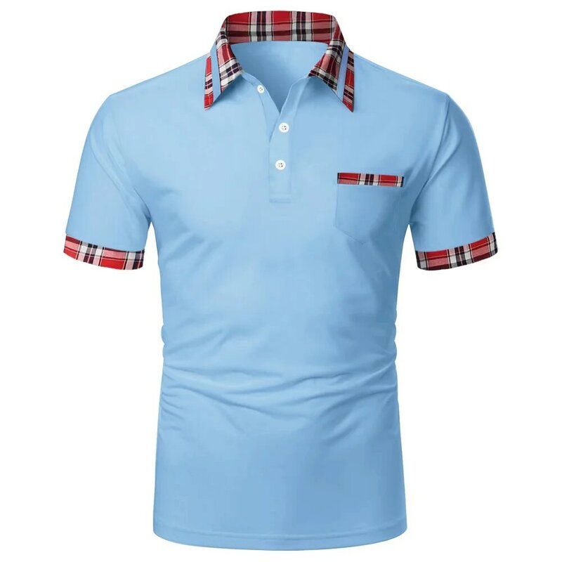 2023 Verão Novos Homens Casual Short-Sleeved Camisa Polo Negócios Moda Lapela T-Shirt dos homens Camisa Polo Respirável Roupas Masculinas