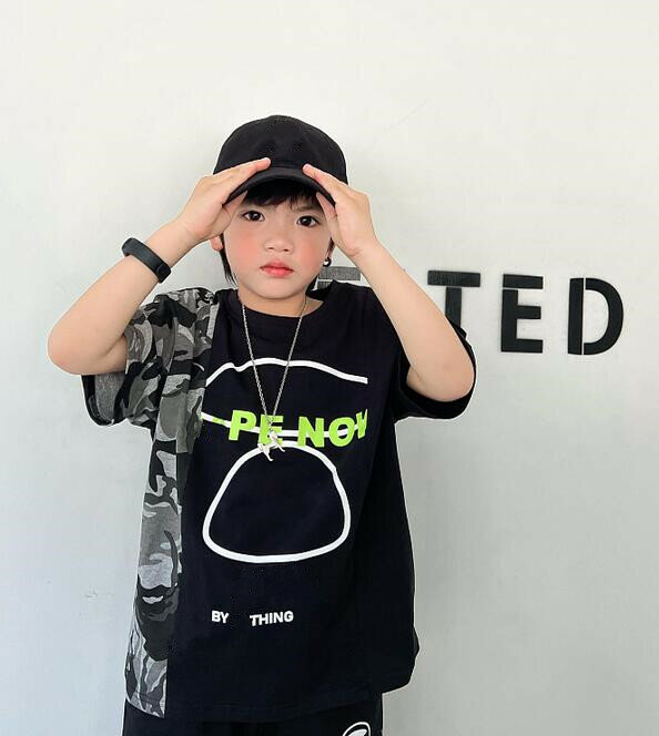 Kinderen Kleding Hip Hop Kids Jongen Meisjes Camo Zomer Cartoon Patroon Korte Shirts Tops Tee Jongens Causale Kleding