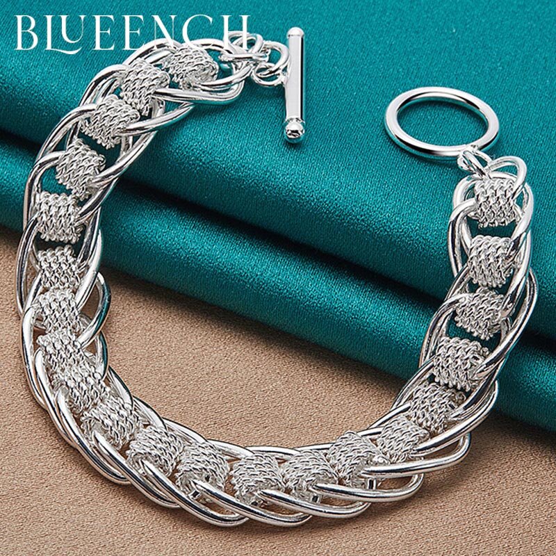 Blueench – Bracelet circulaire en argent Sterling 925 pour femmes, bijoux de fiançailles et de mariage à la mode