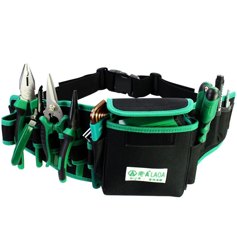 LAOA-Bolsa de herramientas de cintura, resistente al agua, multifunción, portátil, fácil de llevar, destornillador, alicates, cinturón de reparación de electricista