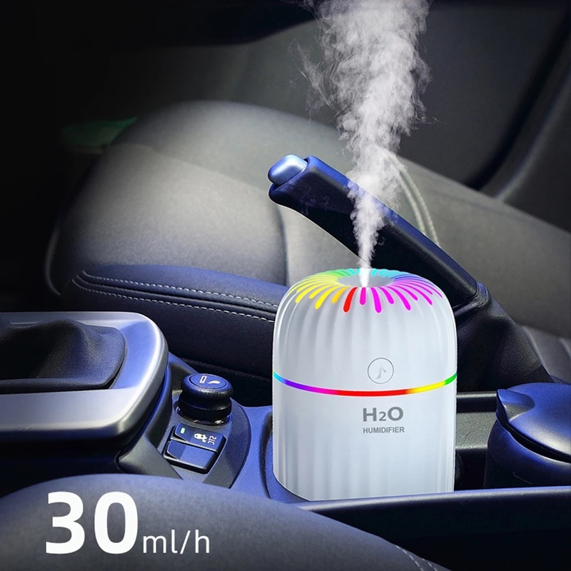 Humidificador de aire portátil de 300ML, minidifusor de Aroma ultrasónico USB para el hogar, fabricante de niebla de aceite esencial con luz colorida