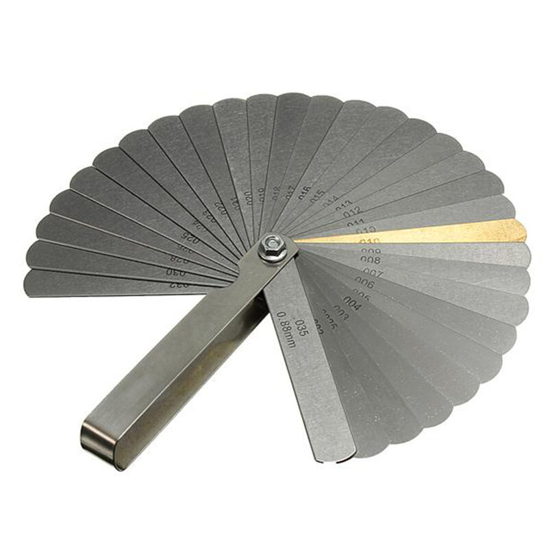 32 Blades Combination Feeler Gauge Stainless Steel Removable Metric Imperial 0.04-0.88mm Thickness Measuring Instruments Gauge