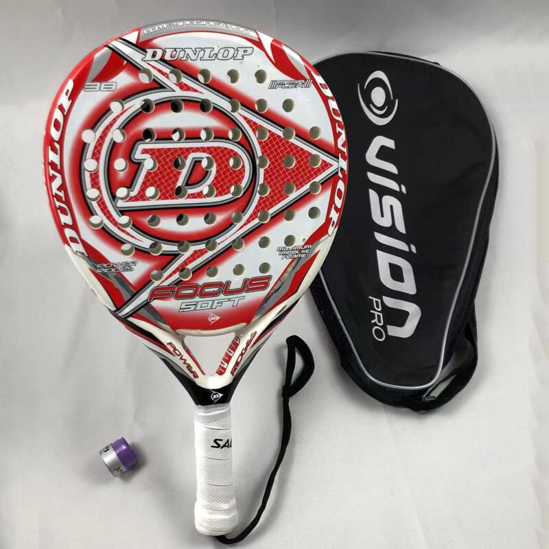 The Dunlop-Raqueta de fibra de carbono para hombre y mujer, Raqueta de tenis de playa, de cara EVA, con bolsa