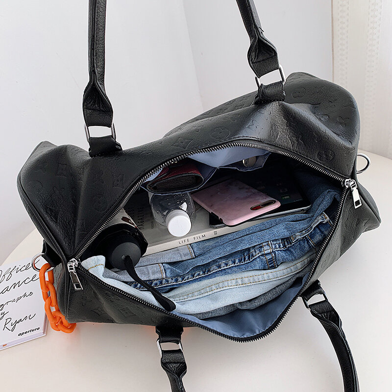 YILIAN Men's Handbag Leather briefcase Crocodile print casual cowhide bag Fashion trend one shoulder business bag