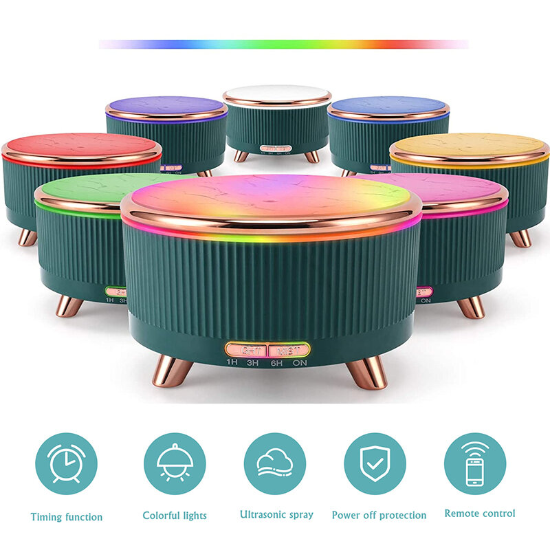 500ML Elektrische Aroma Diffusor Ultraschall-luftbefeuchter Luftreiniger mit 7 Farbe Licht für Home Zimmer Ätherisches Öl Diffuser Fogger