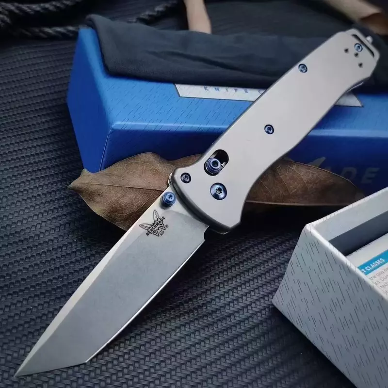 Cuchillo plegable con mango de titanio BENCHMADE 537, herramienta EDC para acampar al aire libre, caza, defensa de seguridad, táctica de bolsillo
