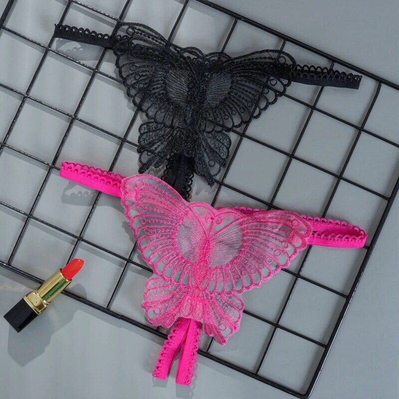 Culotte papillon Sexy, Lingerie taille basse, sans entrejambe, intime, t-back, sous-vêtements exotiques pour femmes, nouvelle collection