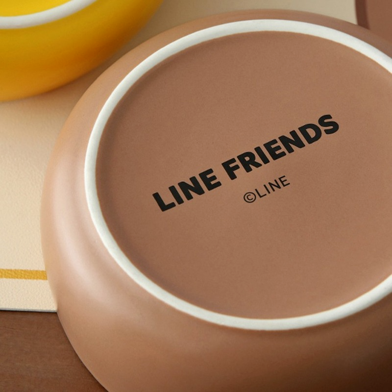 Line Friends – bol à nouilles instantanées, vaisselle en céramique, dessin animé, cône, Kawaii, assiette à dîner, bol à nouilles instantanées