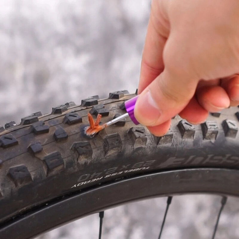 Bicicleta sem câmara pneu kit de reparo rápido para mtb e pneus da bicicleta estrada barra extremidade escondida ferramenta lidar com barra fim escondido