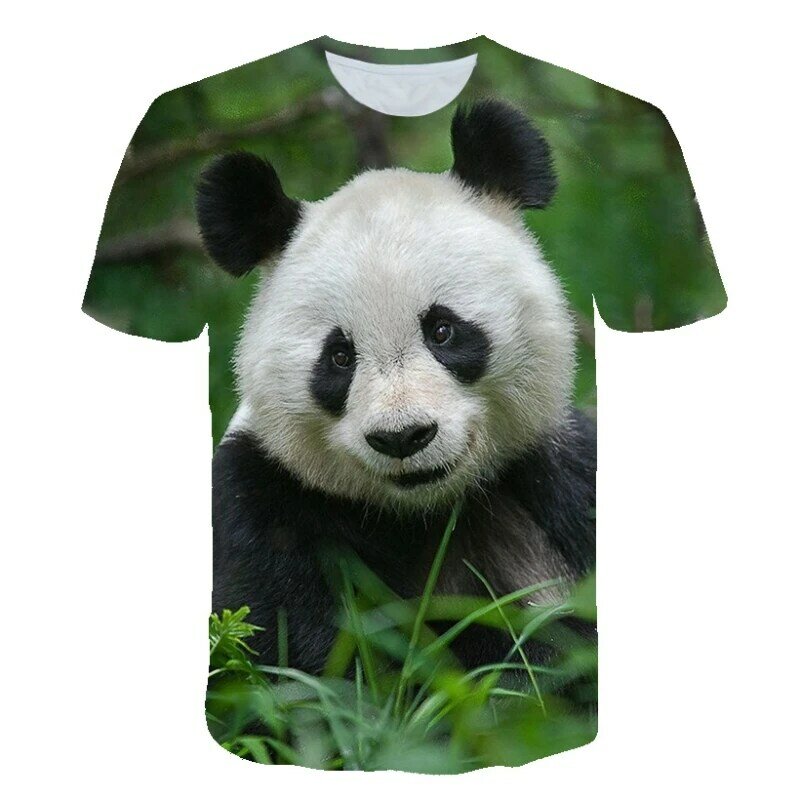 T-shirt imprimé 3D pour enfants, T-shirt à manches courtes 2021, imprimé panda