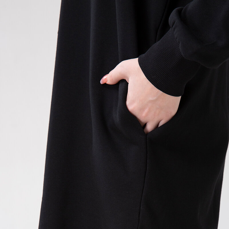 Chch 2022 feminino alongado moletom macio e confortável casaco de manga longa vestido de camisola feminina