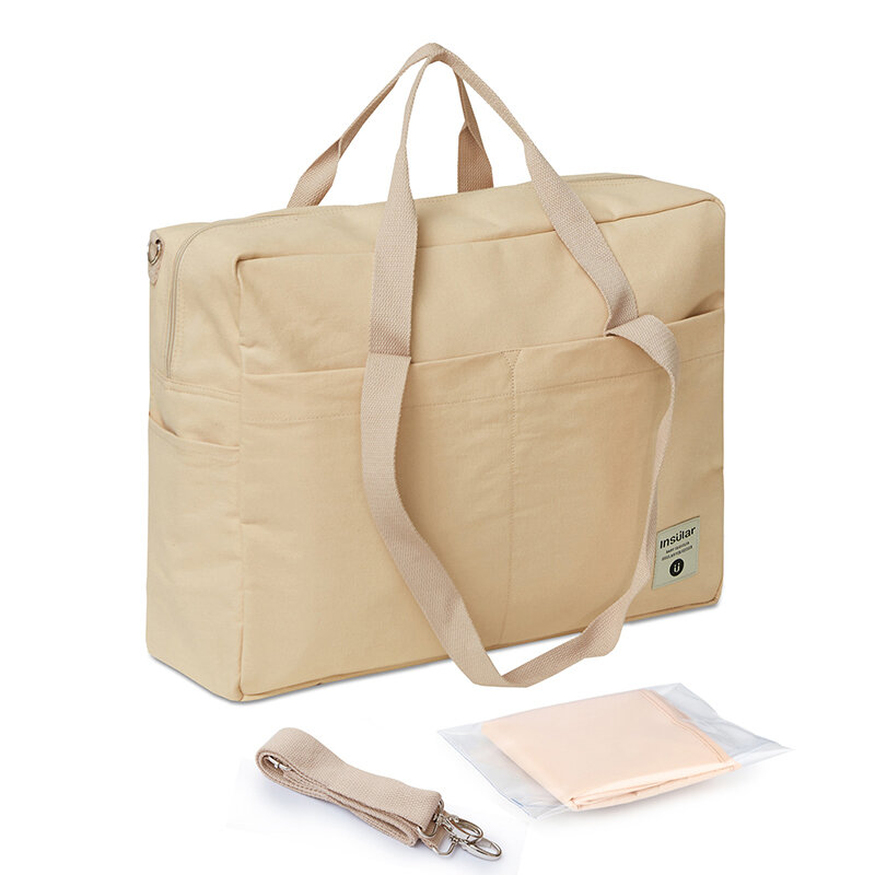 Tas bersalin besar untuk popok bayi tas ibu ibu 100% katun tas penyimpanan kanvas tas bagasi perjalanan kapasitas besar