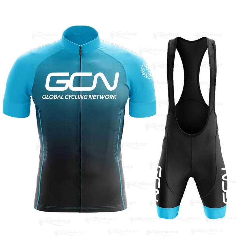 Nowy zestaw koszulek rowerowych 2022 GCN lato szybko schnąca odzież kolarska MTB Maillot Ropa Ciclismo mężczyźni anty UV szosowe kombinezon wyścigowy