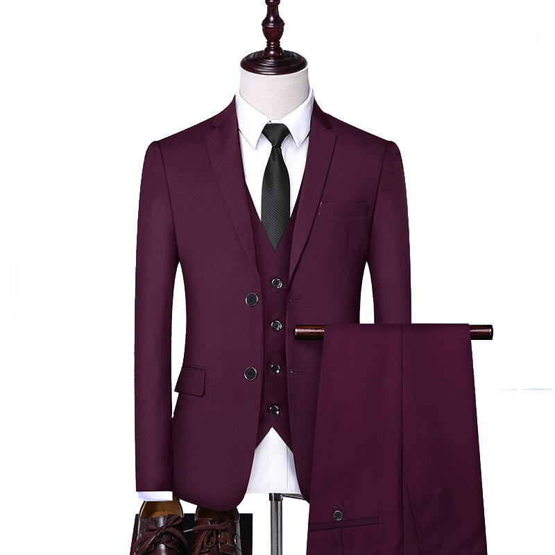 Мужской деловой костюм из трех предметов, пиджак, брюки, жилет и платье, 2022