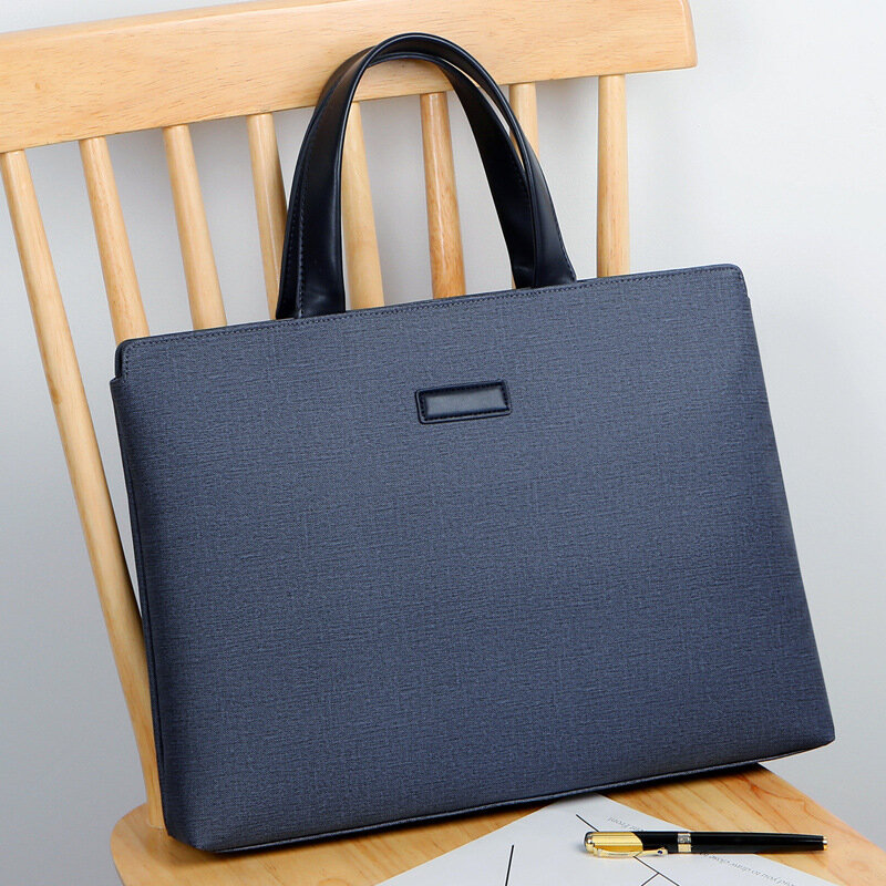 2022 New Fashion Men Handbags High Quality  Bags Men 14 Inch Laptop  Bags Male Waterproof PVC Handbags Black Grey