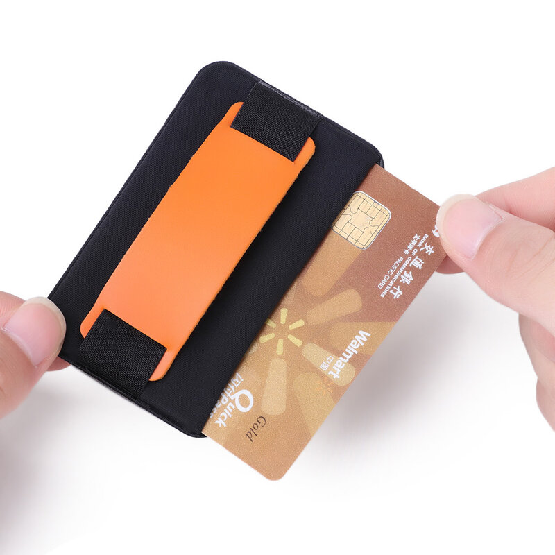 Porta carte di credito elastico di nuova moda adesivo adesivo porta cellulare Lycra porta carte d'identità tascabile per cellulare custodia universale per carte